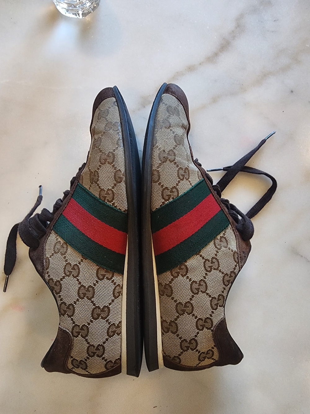 Gucci Brown GG Canvas Stripe Men's Sneaker